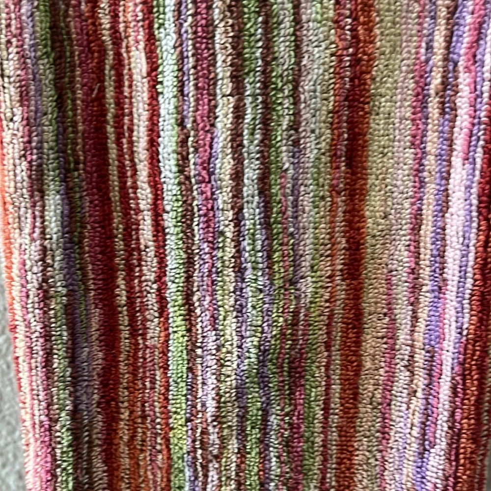 MISSONI Multi-Colored Stripped Hand & Bath Towels with Fringe / Set of 2…